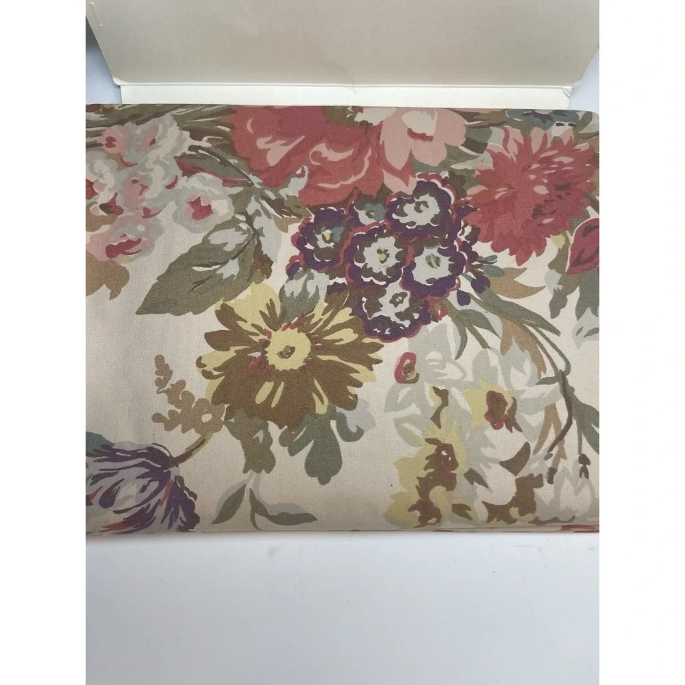 New Vintage Ralph Lauren Kirsten TWIN Flat Bed Sheet Beige Floral New Old Stock